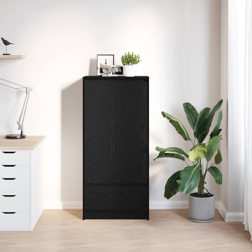Dulap cu sertar stejar negru 55,5x34x119,5 cm lemn prelucrat GartenMobel Dekor