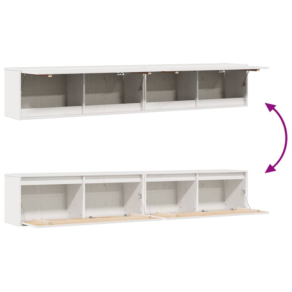 Dulapuri de perete 2 buc., alb, 100x30x35 cm, lemn masiv de pin GartenMobel Dekor