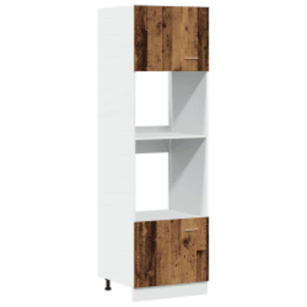 Dulap cuptor microunde, Lemn vechi, 60 x 57 x 207 cm, PAL GartenMobel Dekor