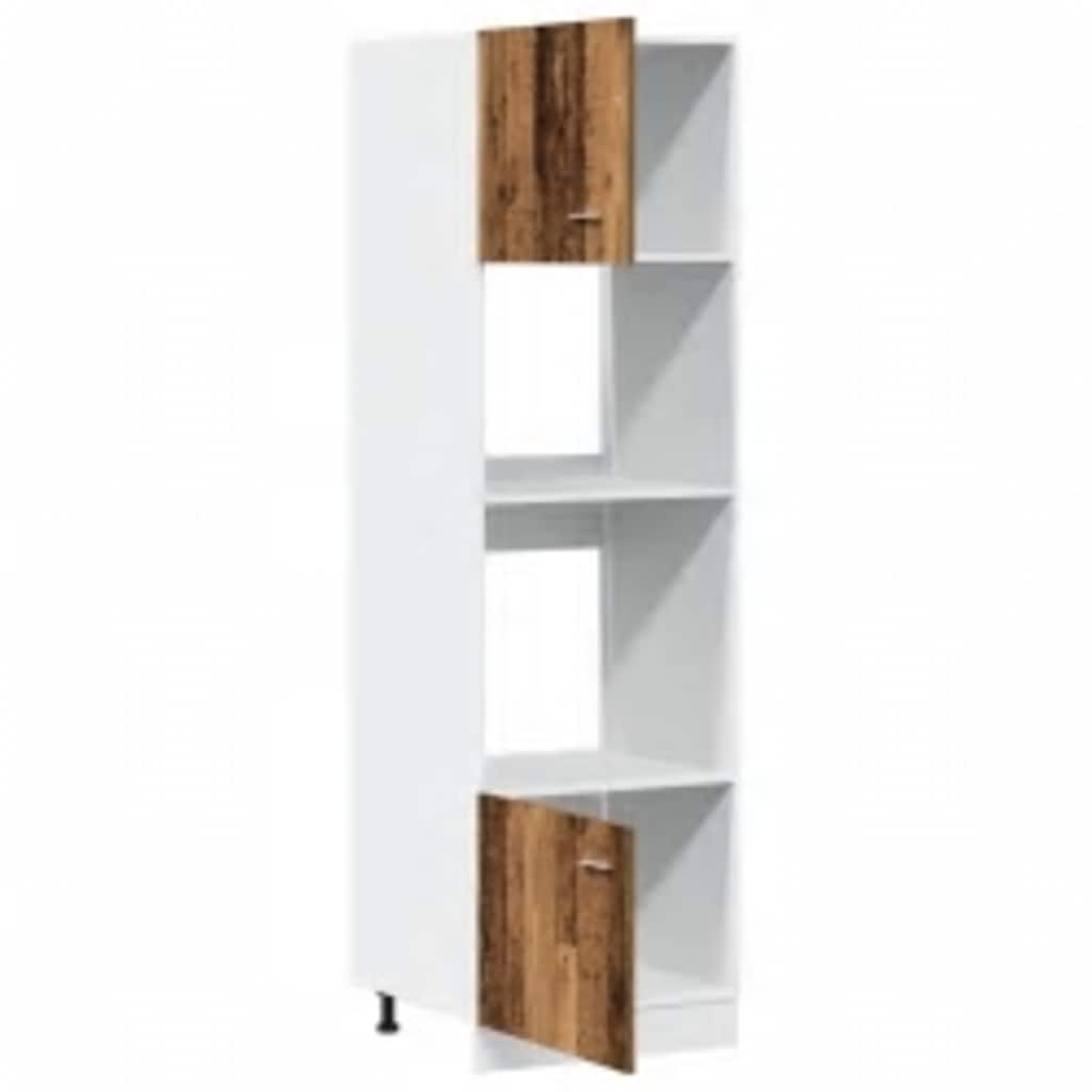 Dulap cuptor microunde, Lemn vechi, 60 x 57 x 207 cm, PAL GartenMobel Dekor
