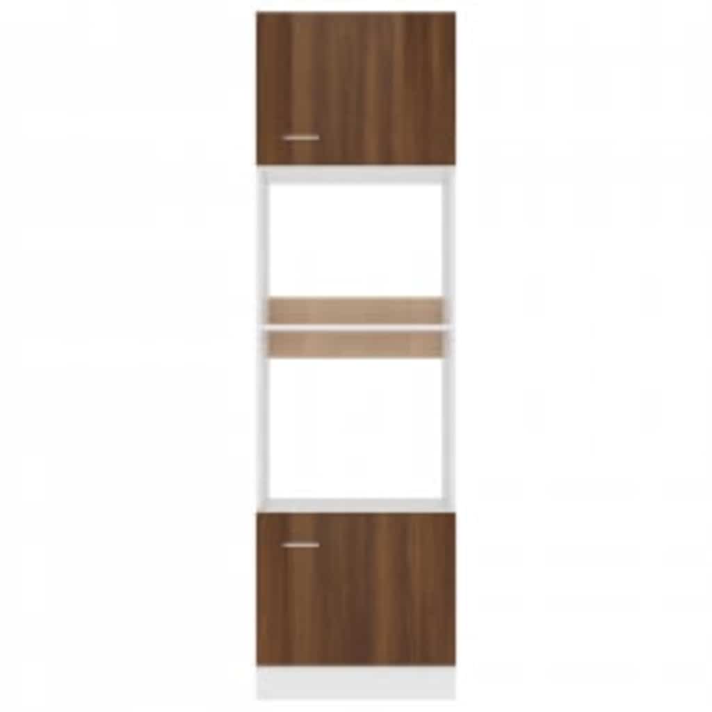 Dulap cuptor microunde stejar maro 60x57x207 cm lemn prelucrat GartenMobel Dekor