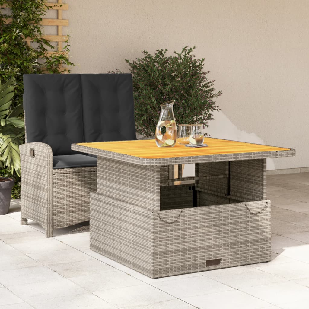 Set mobilier de grădină cu perne, 2 piese, gri, poliratan GartenMobel Dekor
