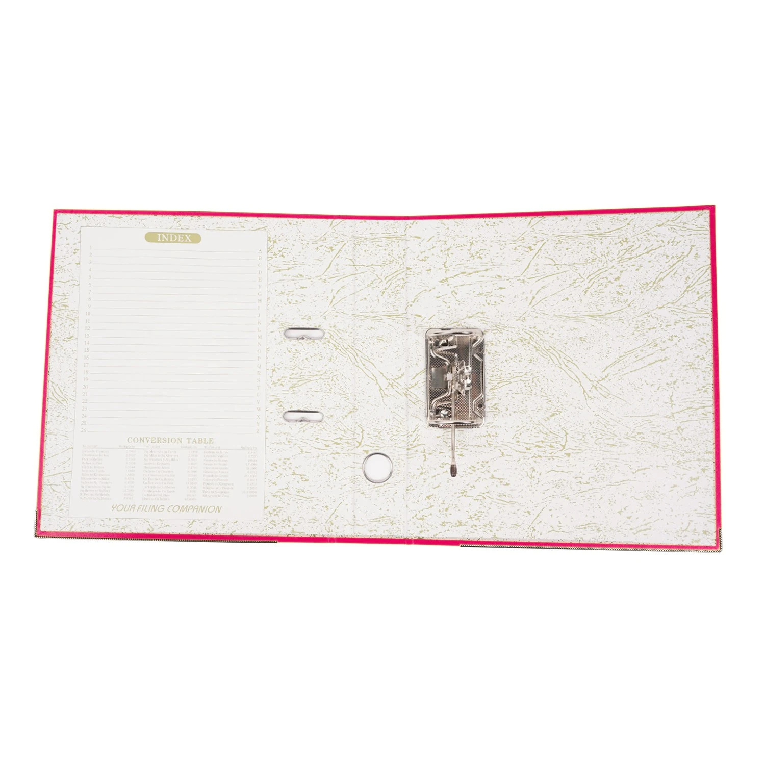 Biblioraft plastifiat, a4, latime cotor 5 cm, bordura metalica, diverse culori culoare rosu MultiMark GlobalProd