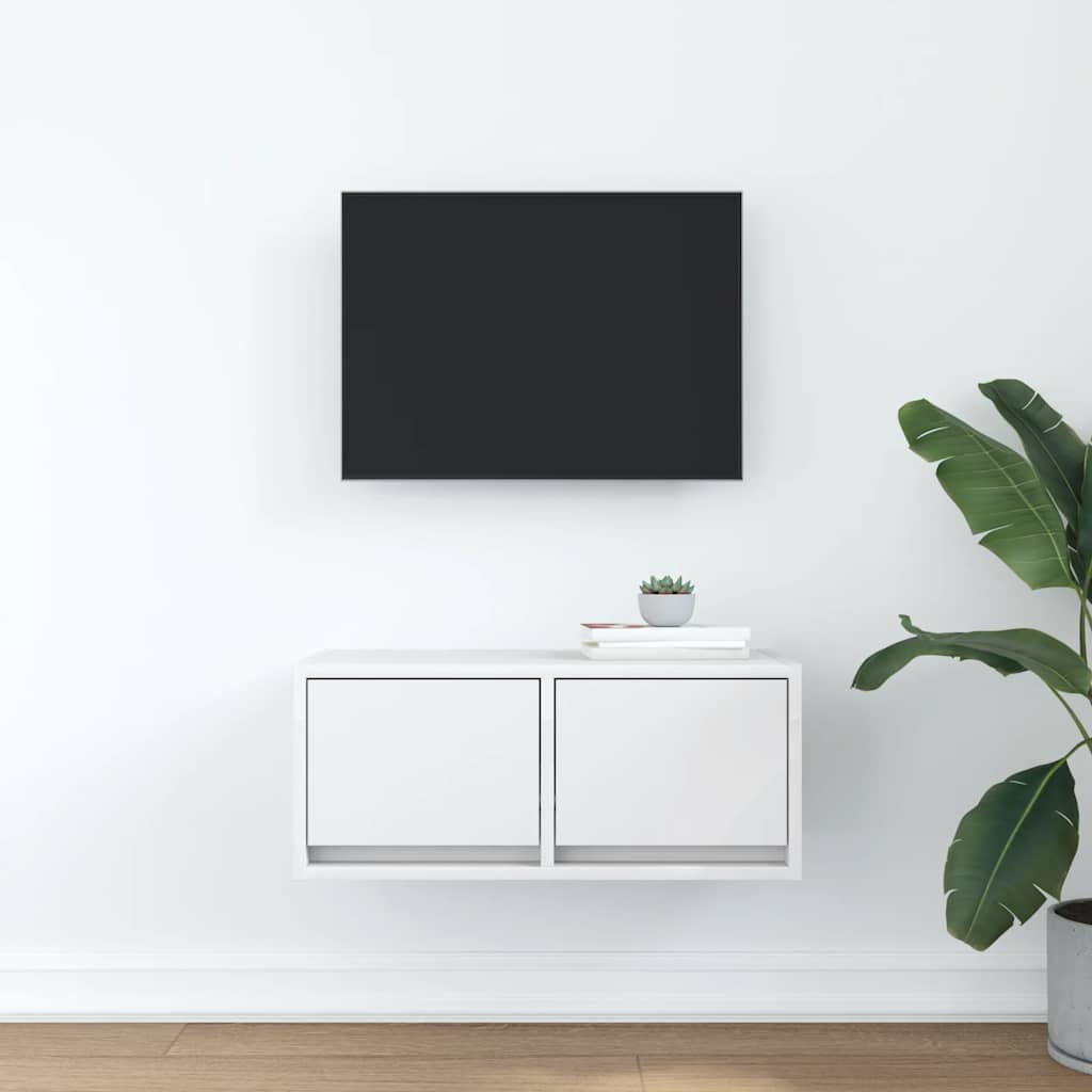 Comodă TV, alb, 60x31x25,5 cm, lemn prelucrat GartenMobel Dekor