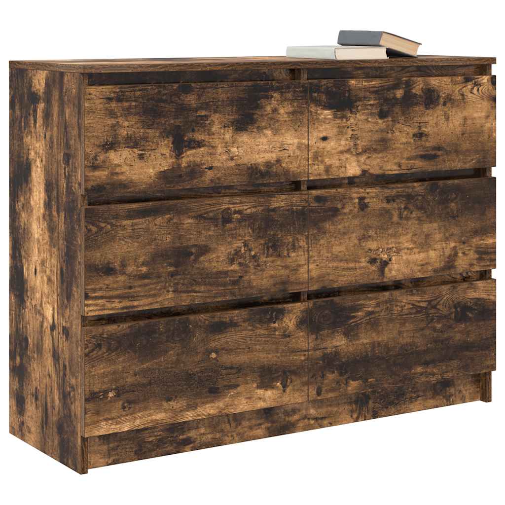 Dulap, stejar fumuriu, 100x35x76 cm, lemn compozit GartenMobel Dekor