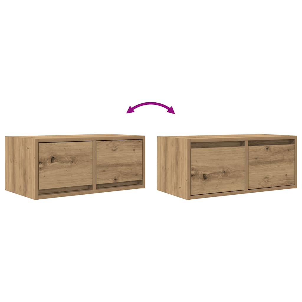 Dulap TV Artisan Stejar 60x31x25,5 cm Lemn prelucrat GartenMobel Dekor