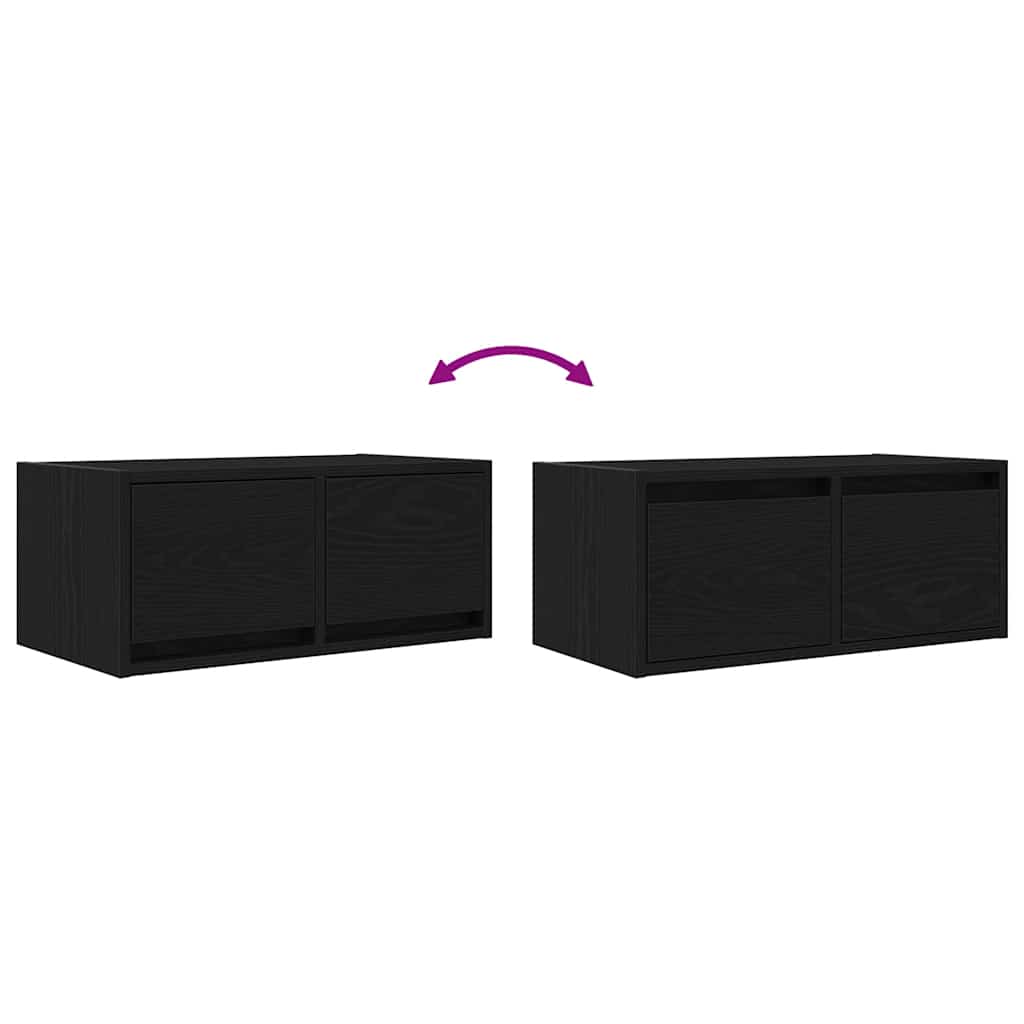 Dulap TV Stejar negru 60x31x25,5 cm Lemn prelucrat GartenMobel Dekor