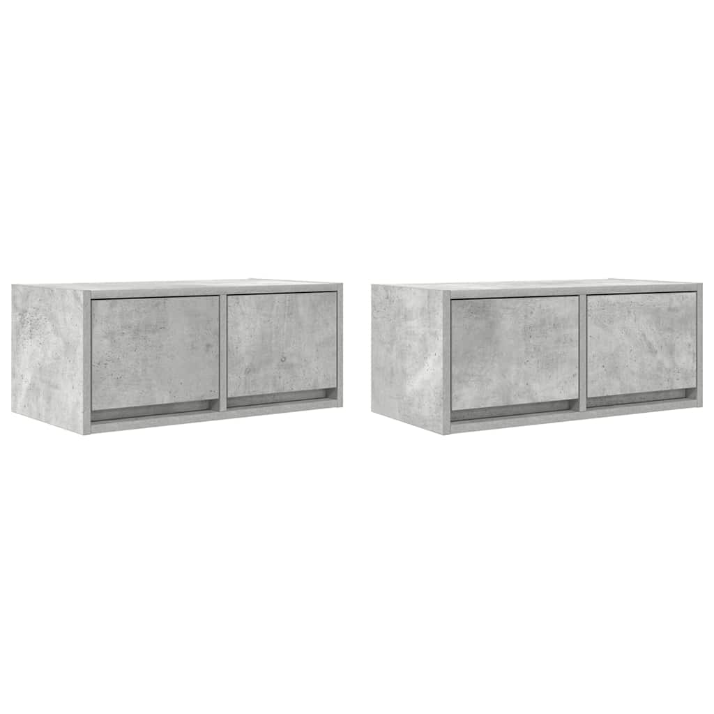 Dulapuri TV 2 buc Beton Gri 60x31x25,5 cm Lemn prelucrat GartenMobel Dekor