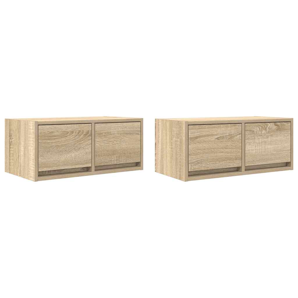 Dulapuri TV 2 buc Stejar Sonoma 60x31x25,5 cm Lemn prelucrat GartenMobel Dekor