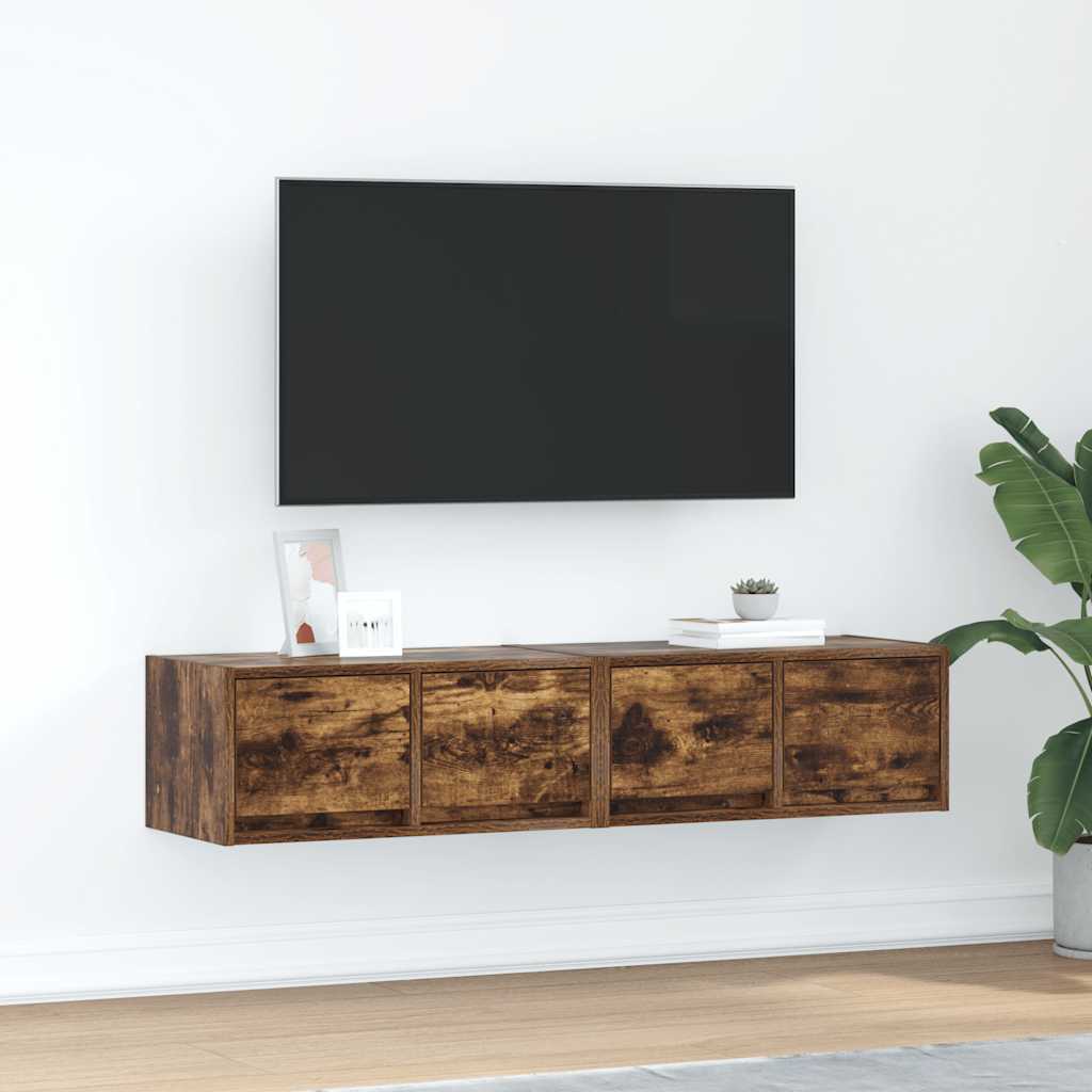Dulapuri TV 2 buc Stejar afumat 60x31x25,5 cm Lemn prelucrat GartenMobel Dekor