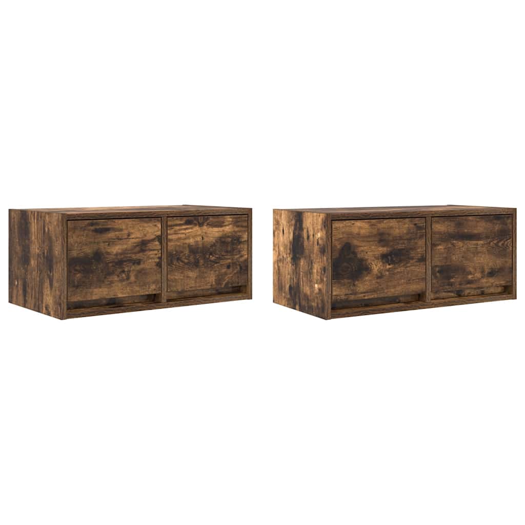Dulapuri TV 2 buc Stejar afumat 60x31x25,5 cm Lemn prelucrat GartenMobel Dekor