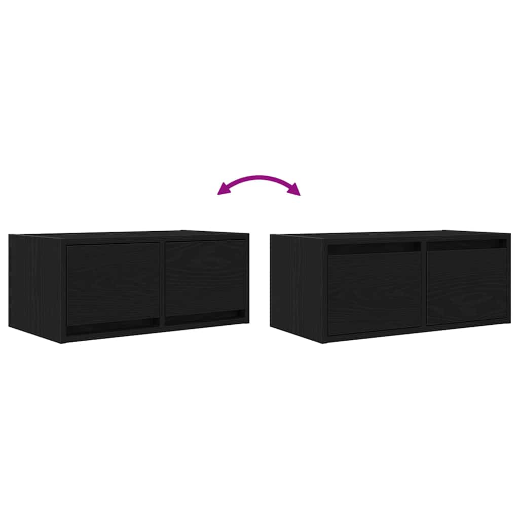 Dulapuri TV 2 buc stejar negru 60x31x25,5 cm lemn prelucrat GartenMobel Dekor