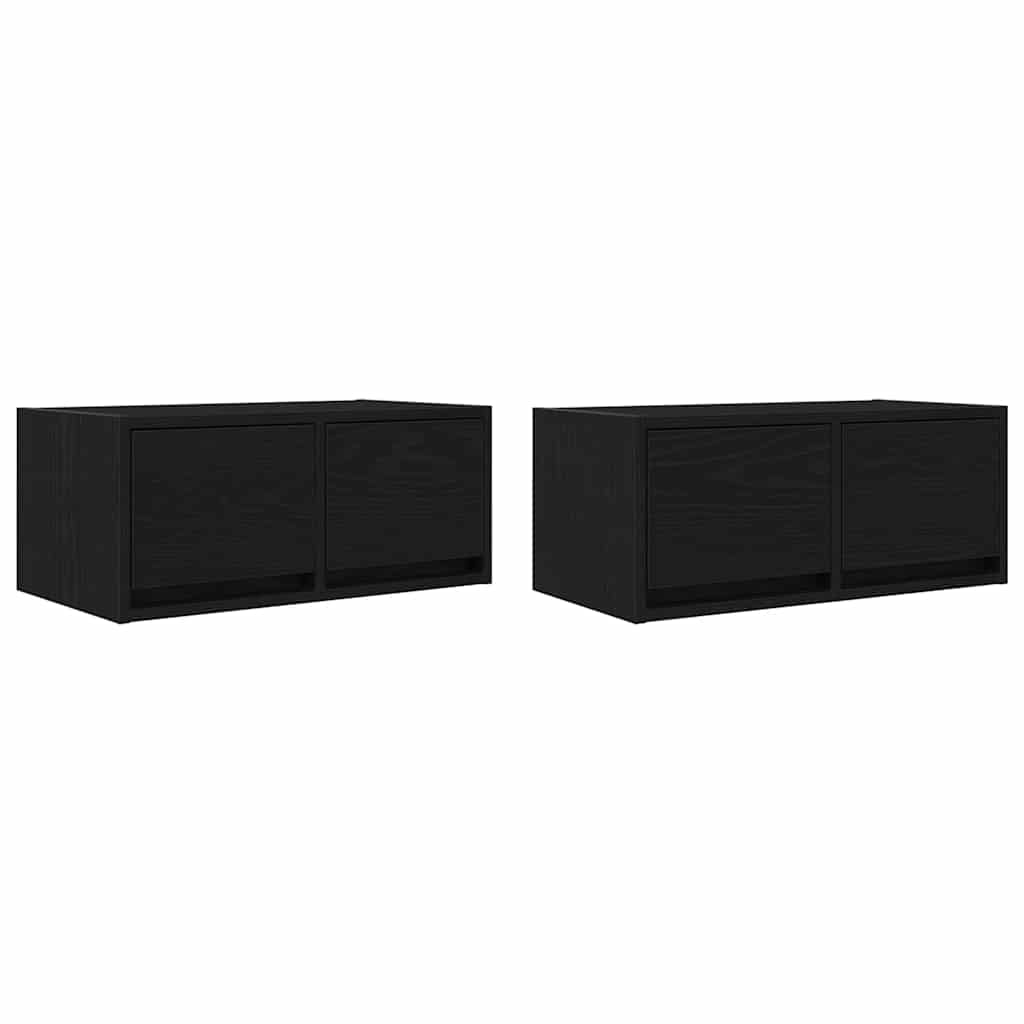 Dulapuri TV 2 buc stejar negru 60x31x25,5 cm lemn prelucrat GartenMobel Dekor