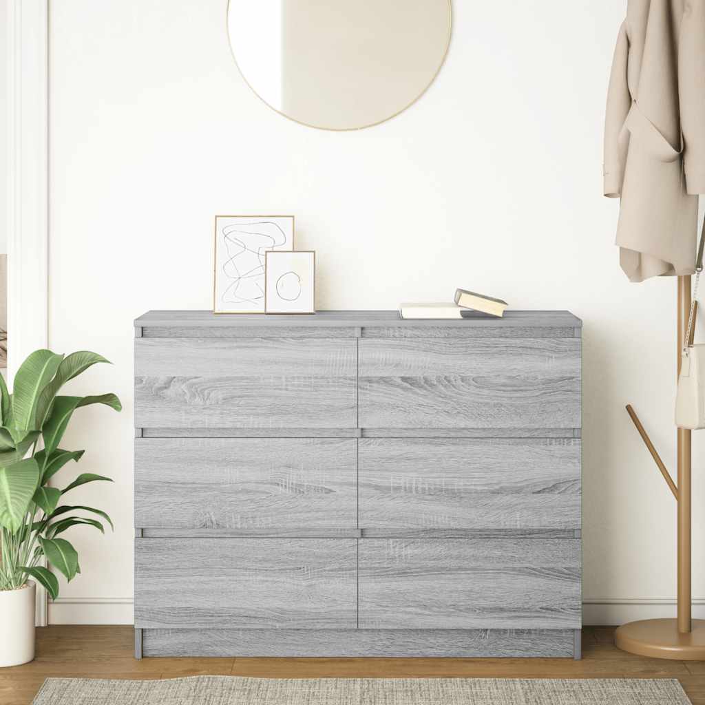 Servantă, gri sonoma, 100x35x76 cm, lemn prelucrat GartenMobel Dekor