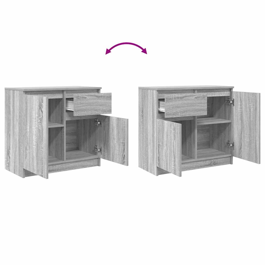 Bufetă cu sertar Gri Sonoma 71x35x65 cm Lemn prelucrat GartenMobel Dekor
