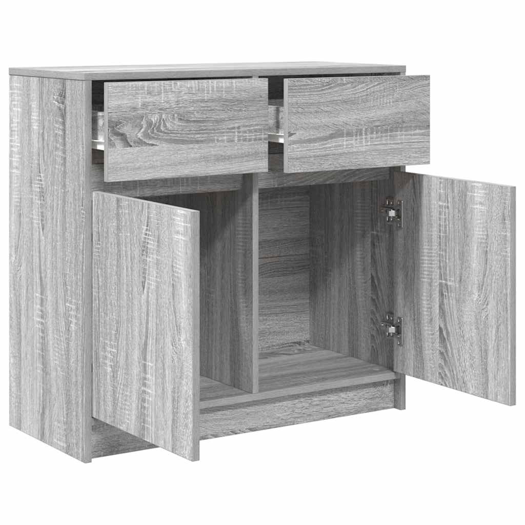 Bufetă cu sertar Gri Sonoma 80x34x76 cm Lemn prelucrat GartenMobel Dekor