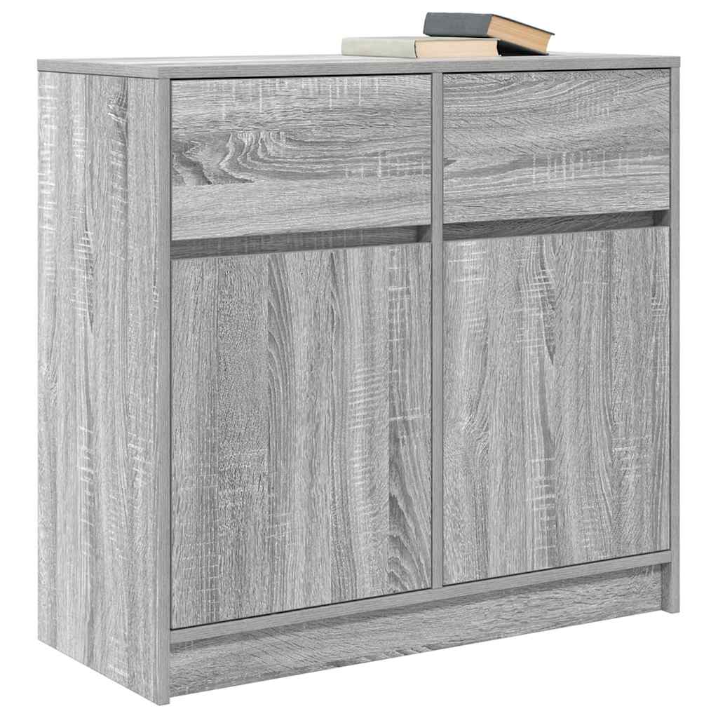 Bufetă cu sertar Gri Sonoma 80x34x76 cm Lemn prelucrat GartenMobel Dekor
