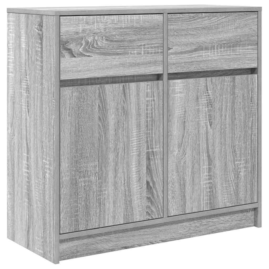 Bufetă cu sertar Gri Sonoma 80x34x76 cm Lemn prelucrat GartenMobel Dekor