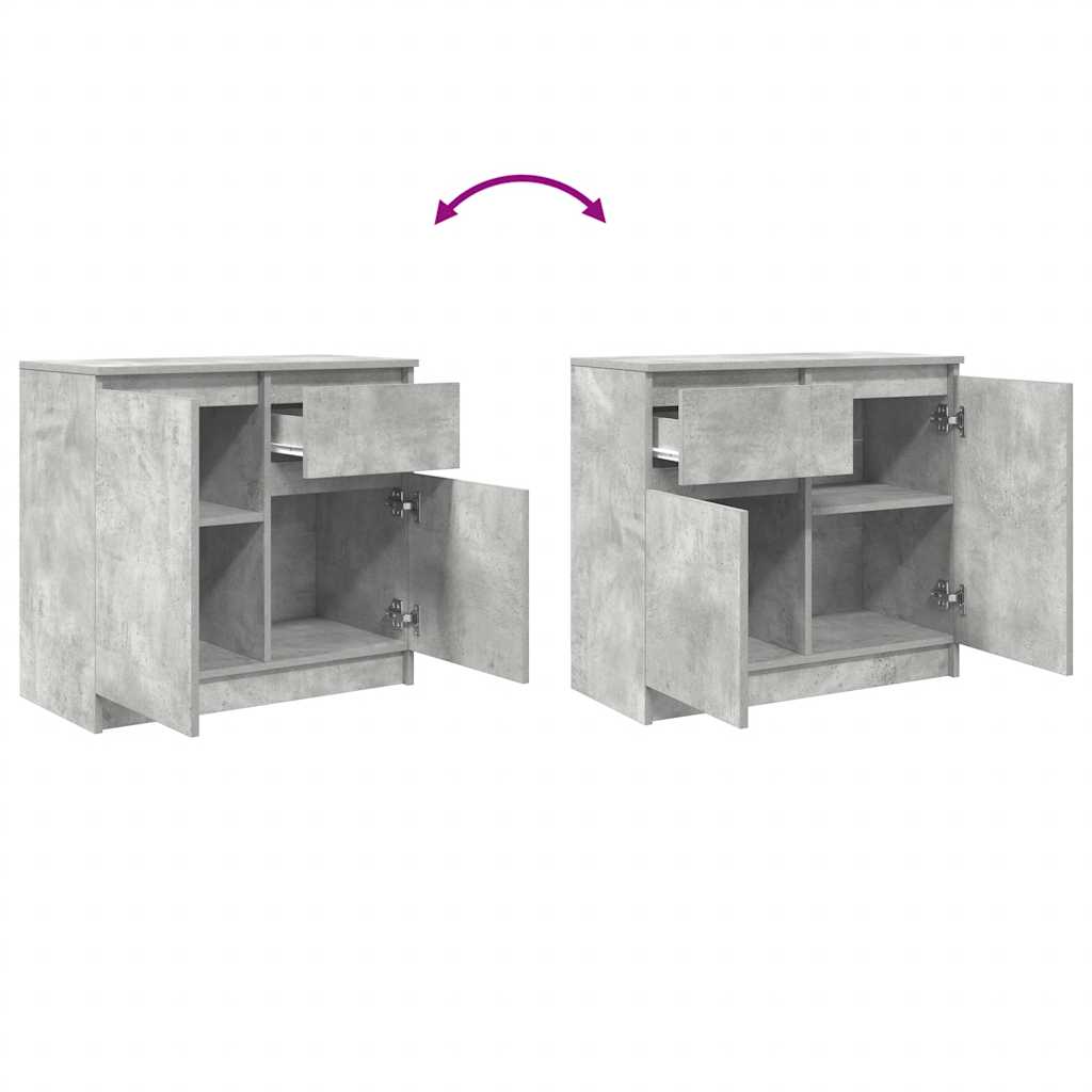 Bufetă cu sertar Gri beton 71x35x65 cm Lemn prelucrat GartenMobel Dekor