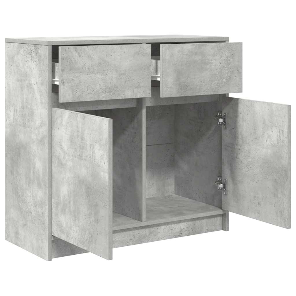Bufetă cu sertar Gri beton 80x34x76 cm Lemn prelucrat GartenMobel Dekor