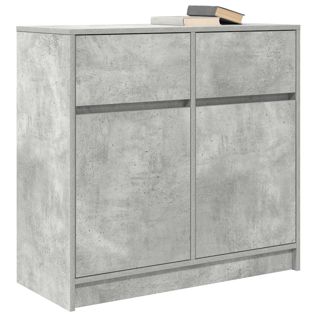 Bufetă cu sertar Gri beton 80x34x76 cm Lemn prelucrat GartenMobel Dekor