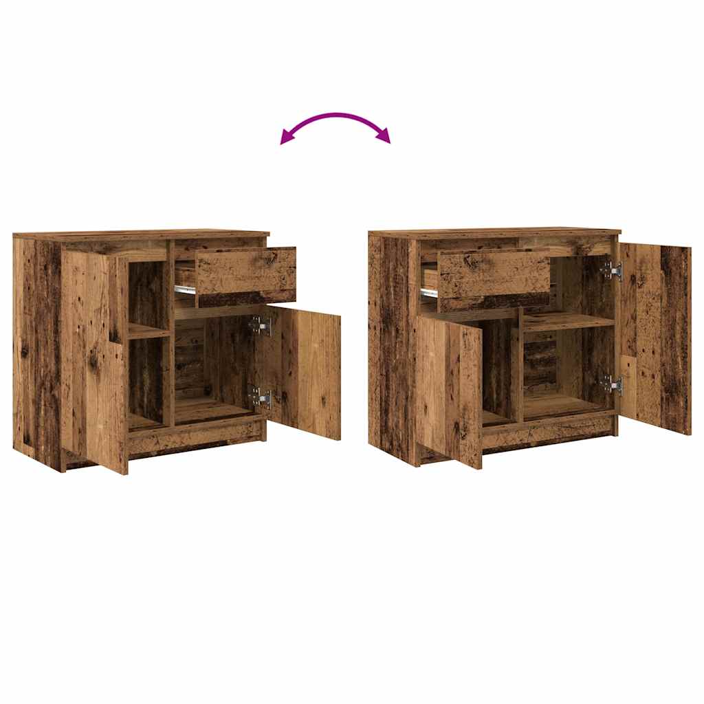 Bufetă cu sertar Lemn vechi 71x35x65 cm Lemn prelucrat GartenMobel Dekor