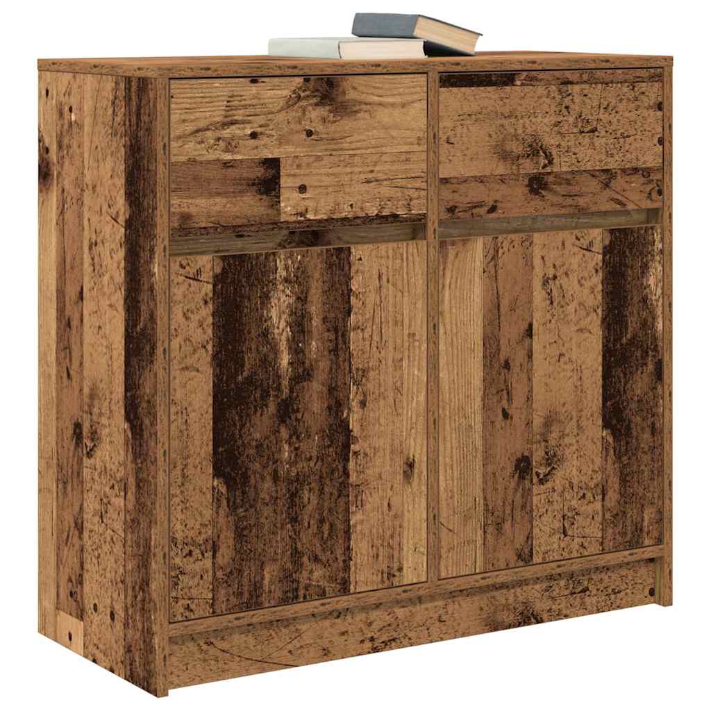 Bufetă cu sertar Lemn vechi 80x34x76 cm Lemn prelucrat GartenMobel Dekor