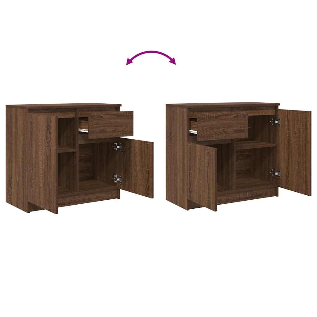 Bufetă cu sertar Stejar maro 71x35x65 cm Lemn prelucrat GartenMobel Dekor