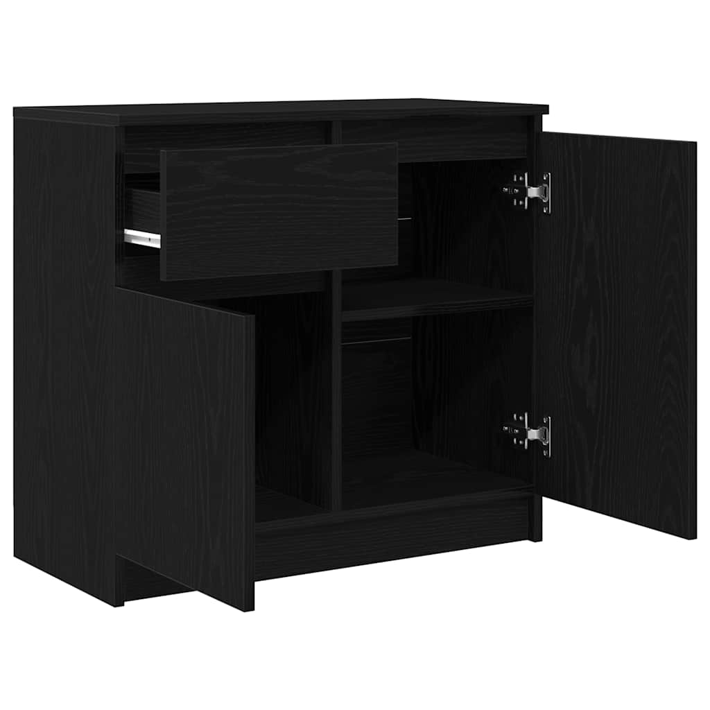 Bufetă cu sertar Stejar negru 71x35x65 cm Lemn prelucrat GartenMobel Dekor
