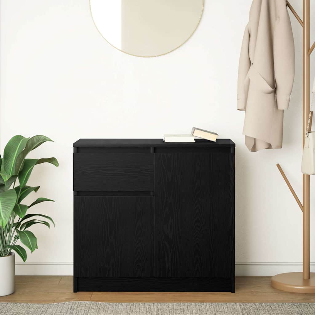 Bufetă cu sertar Stejar negru 71x35x65 cm Lemn prelucrat GartenMobel Dekor