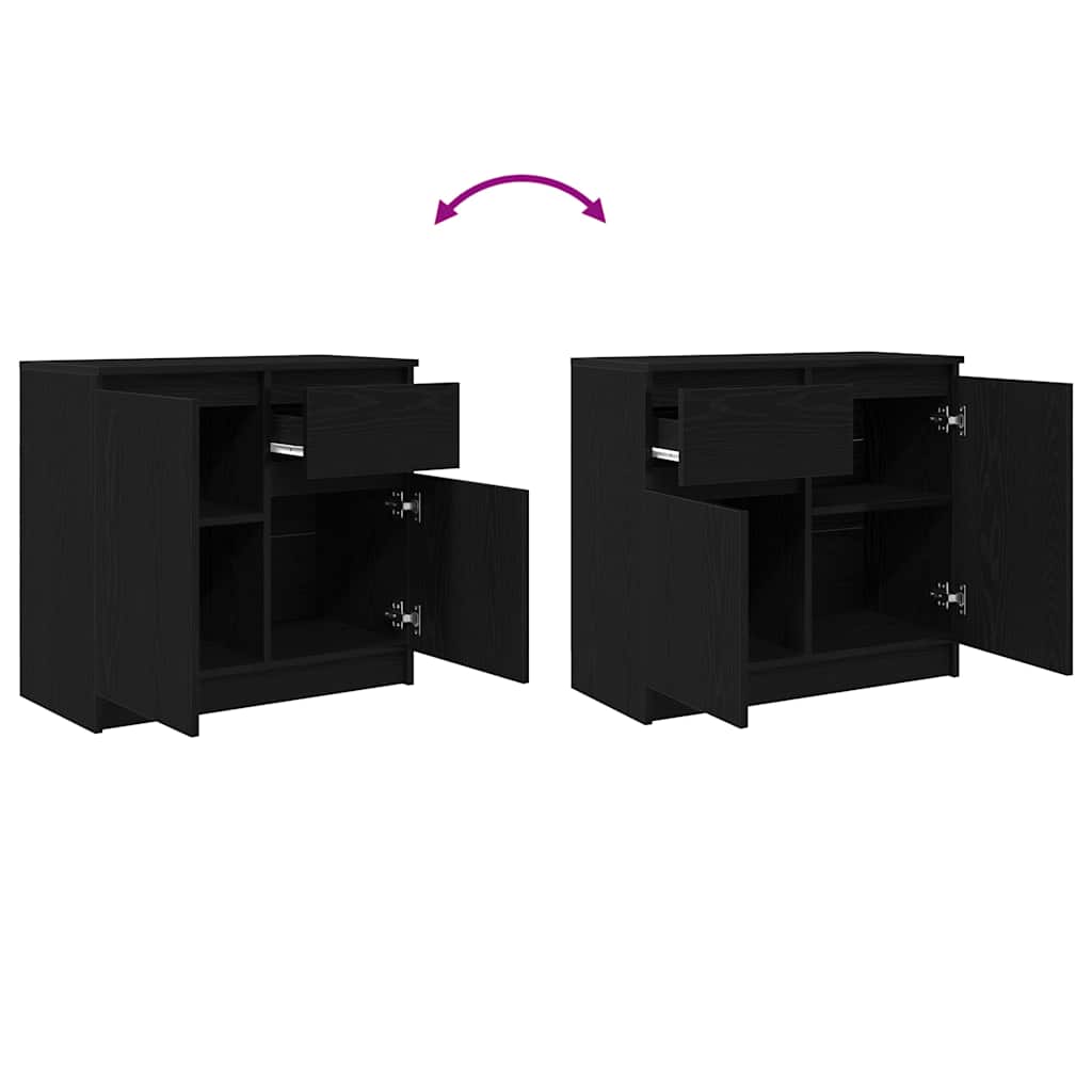 Bufetă cu sertar Stejar negru 71x35x65 cm Lemn prelucrat GartenMobel Dekor