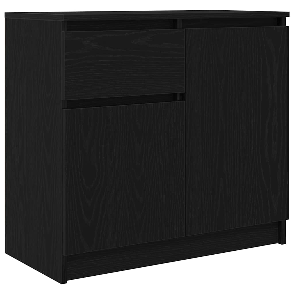 Bufetă cu sertar Stejar negru 71x35x65 cm Lemn prelucrat GartenMobel Dekor