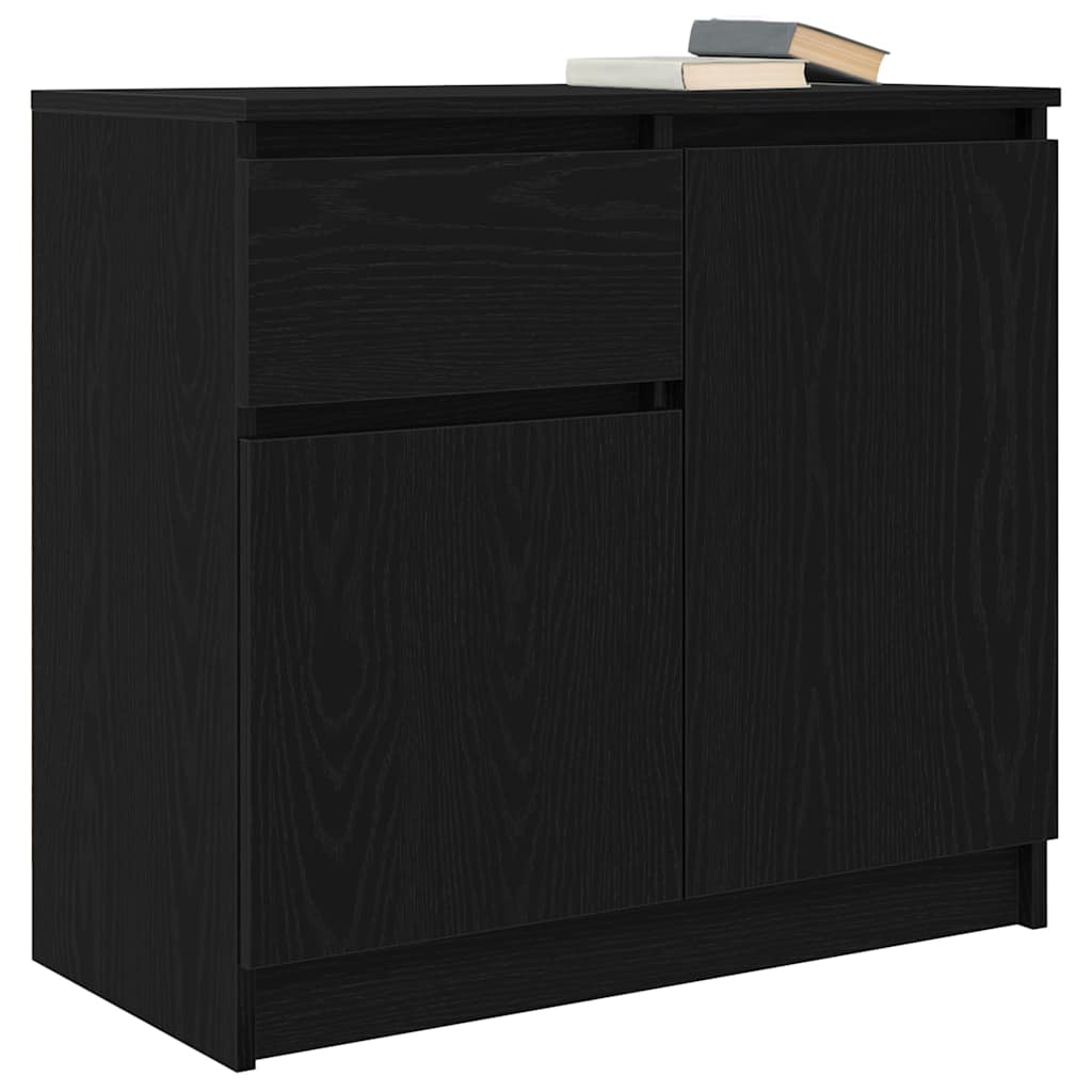 Bufetă cu sertar Stejar negru 71x35x65 cm Lemn prelucrat GartenMobel Dekor