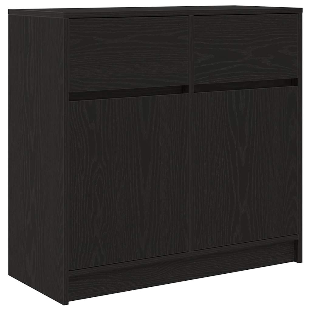 Bufetă cu sertar Stejar negru 80x34x76 cm Lemn prelucrat GartenMobel Dekor