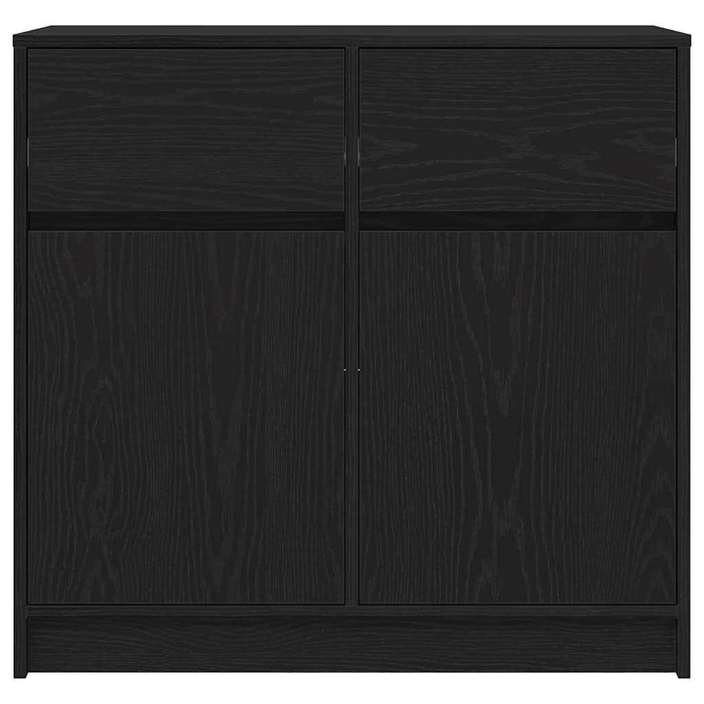 Bufetă cu sertar Stejar negru 80x34x76 cm Lemn prelucrat GartenMobel Dekor