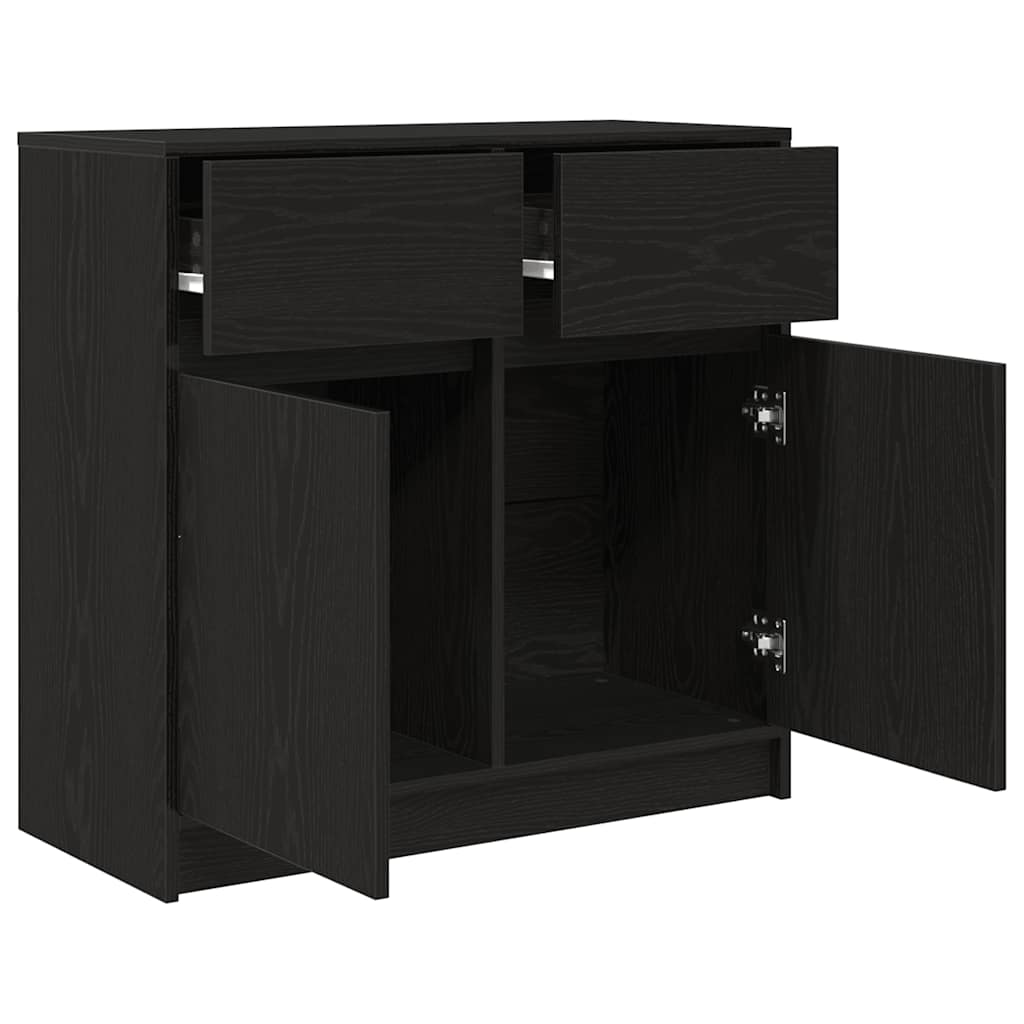 Bufetă cu sertar Stejar negru 80x34x76 cm Lemn prelucrat GartenMobel Dekor