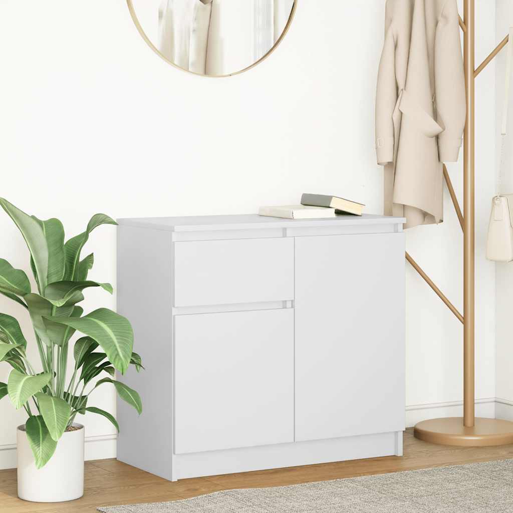 Bufetă cu sertar alb 71x35x65 cm din lemn prelucrat GartenMobel Dekor