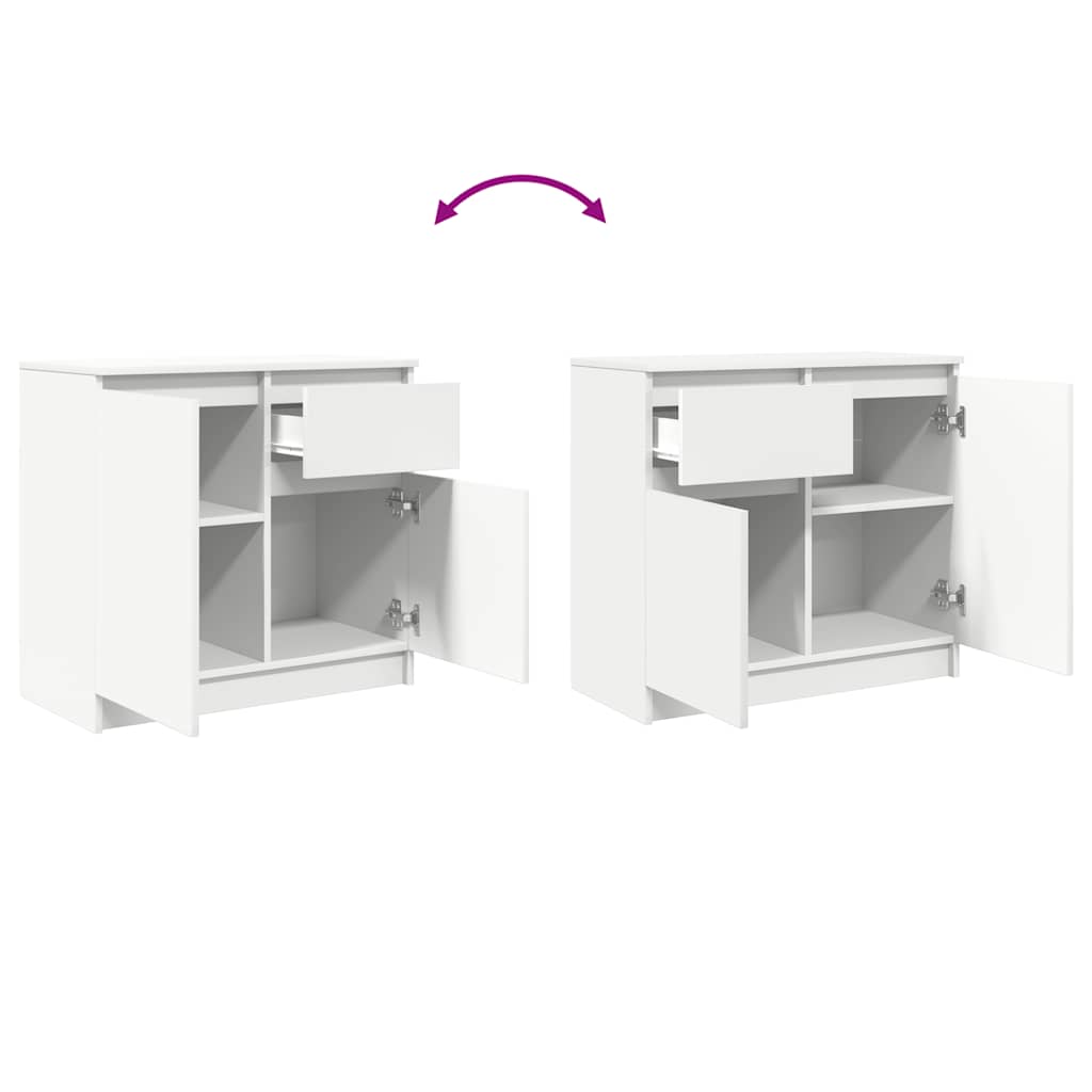 Bufetă cu sertar alb 71x35x65 cm din lemn prelucrat GartenMobel Dekor
