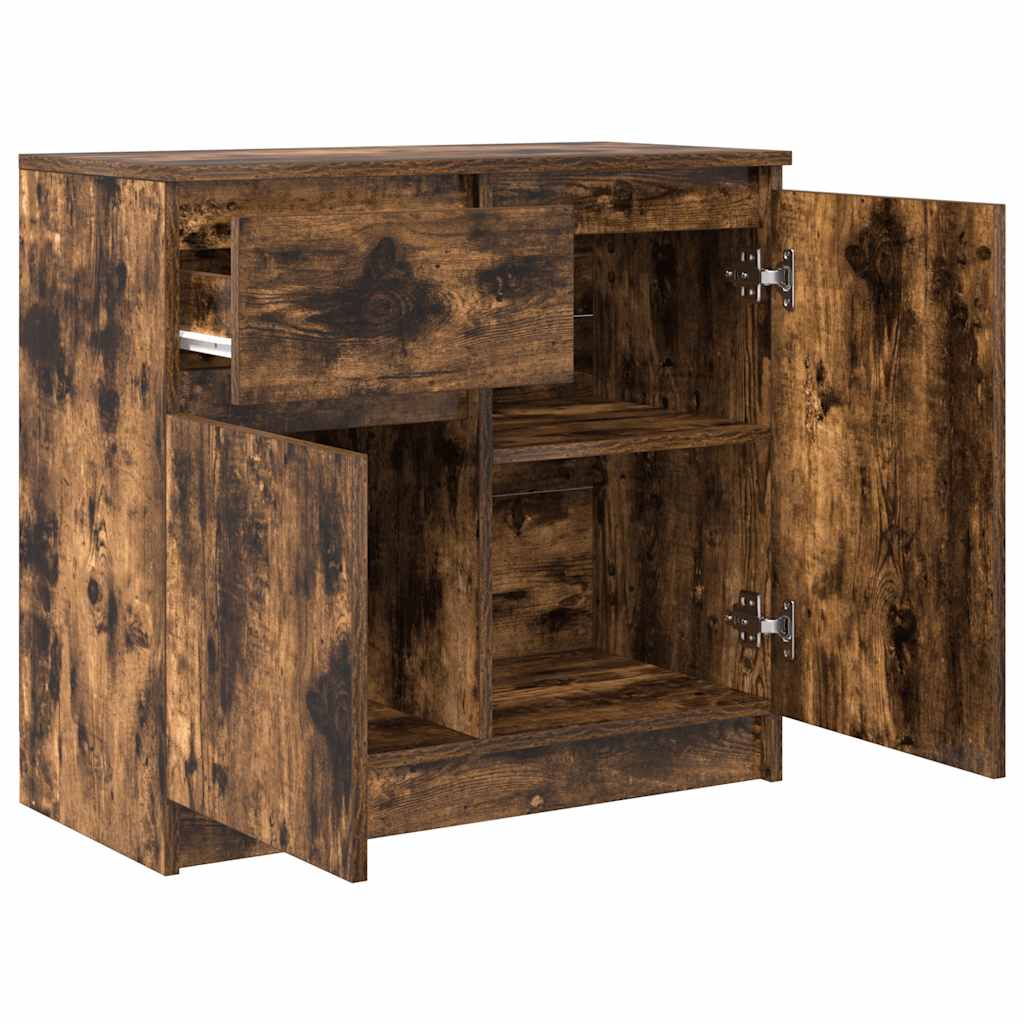 Bufetă cu sertar stejar afumat 71x35x65 cm lemn de stratificat GartenMobel Dekor