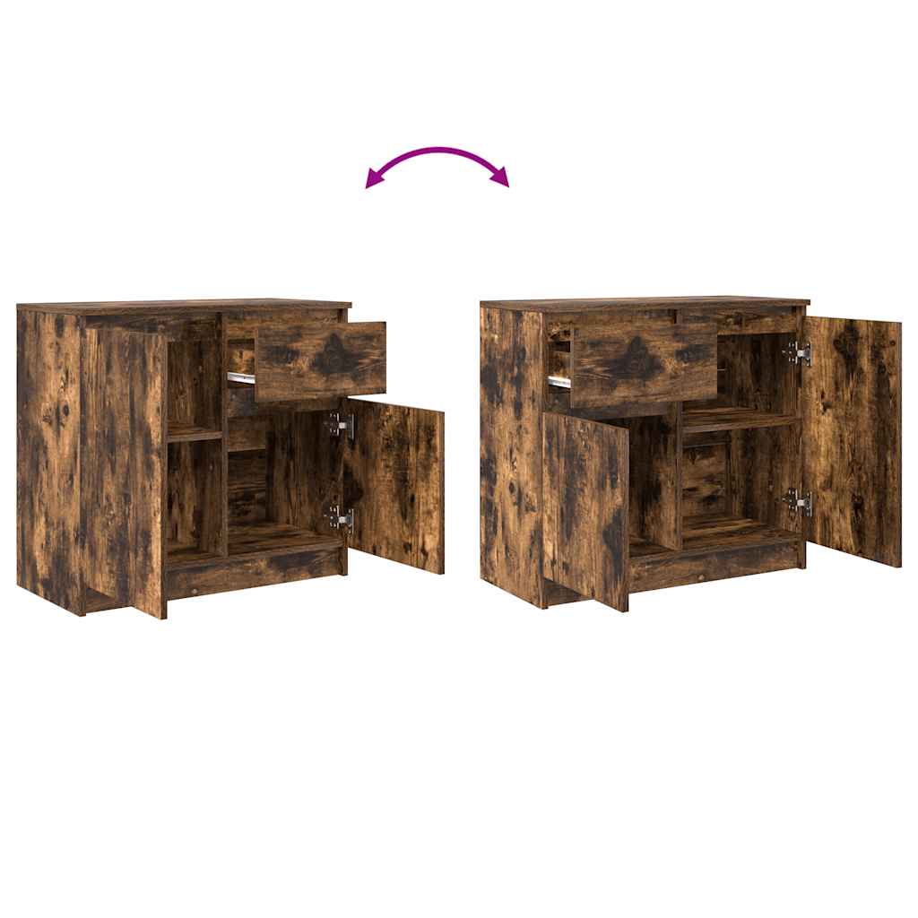 Bufetă cu sertar stejar afumat 71x35x65 cm lemn de stratificat GartenMobel Dekor