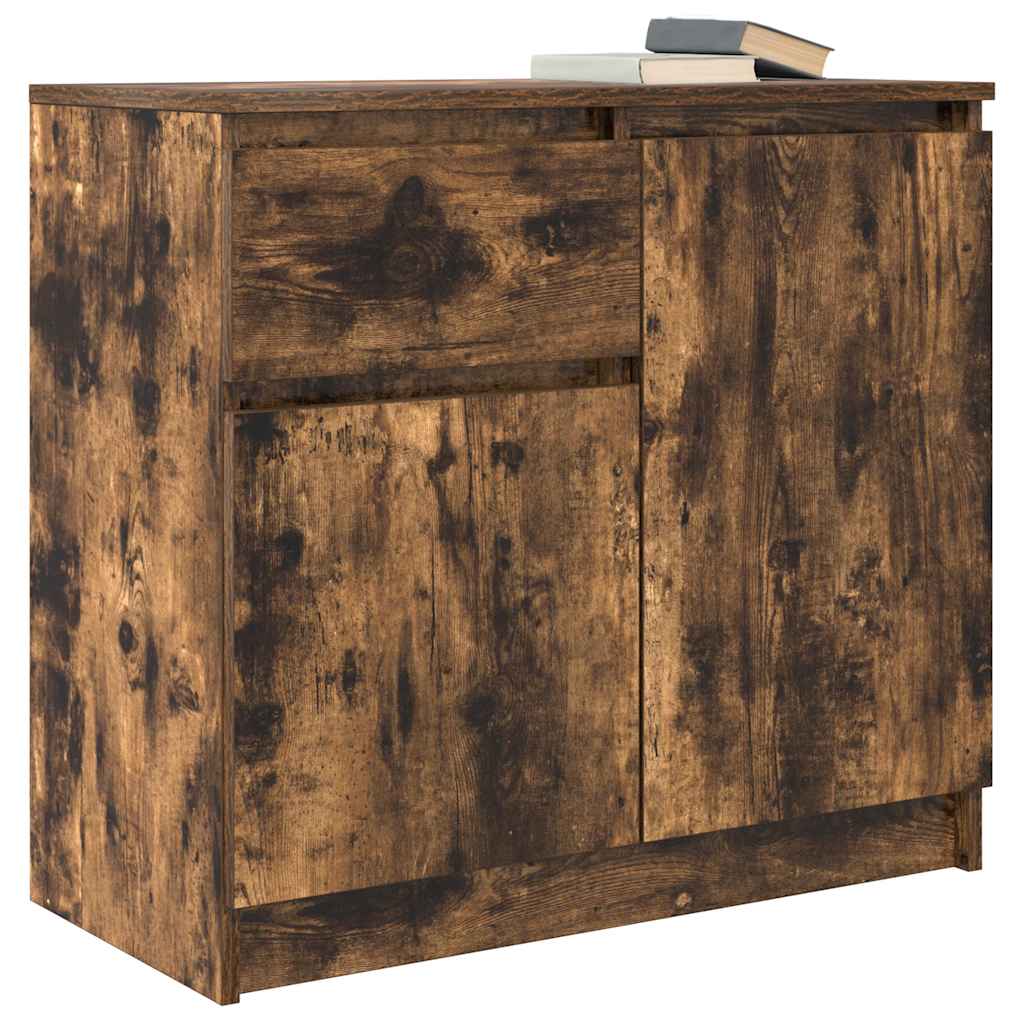 Bufetă cu sertar stejar afumat 71x35x65 cm lemn de stratificat GartenMobel Dekor