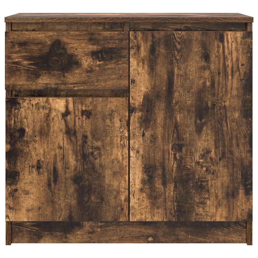Bufetă cu sertar stejar afumat 71x35x65 cm lemn de stratificat GartenMobel Dekor
