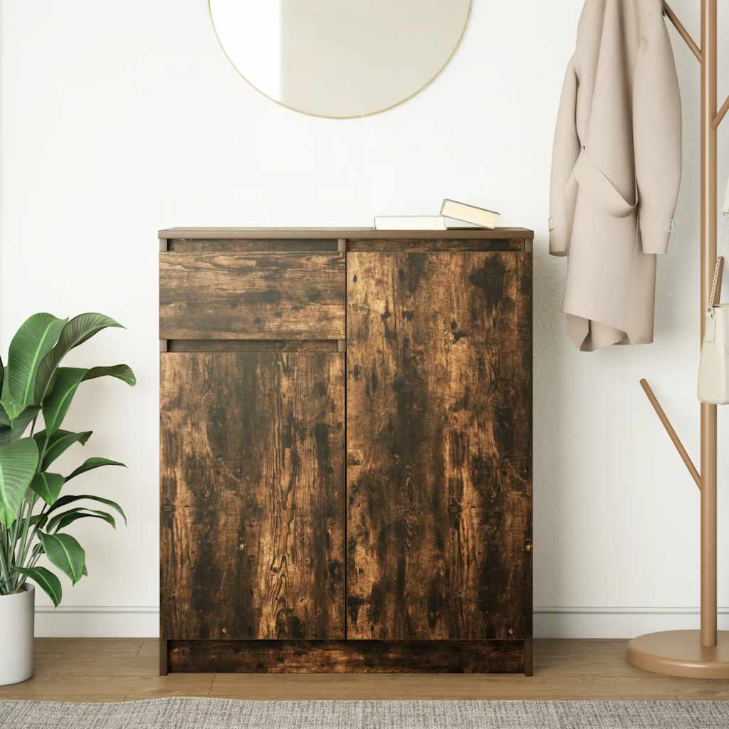 Bufetă cu sertar stejar afumat 71x35x84 cm lemn de stratificat GartenMobel Dekor