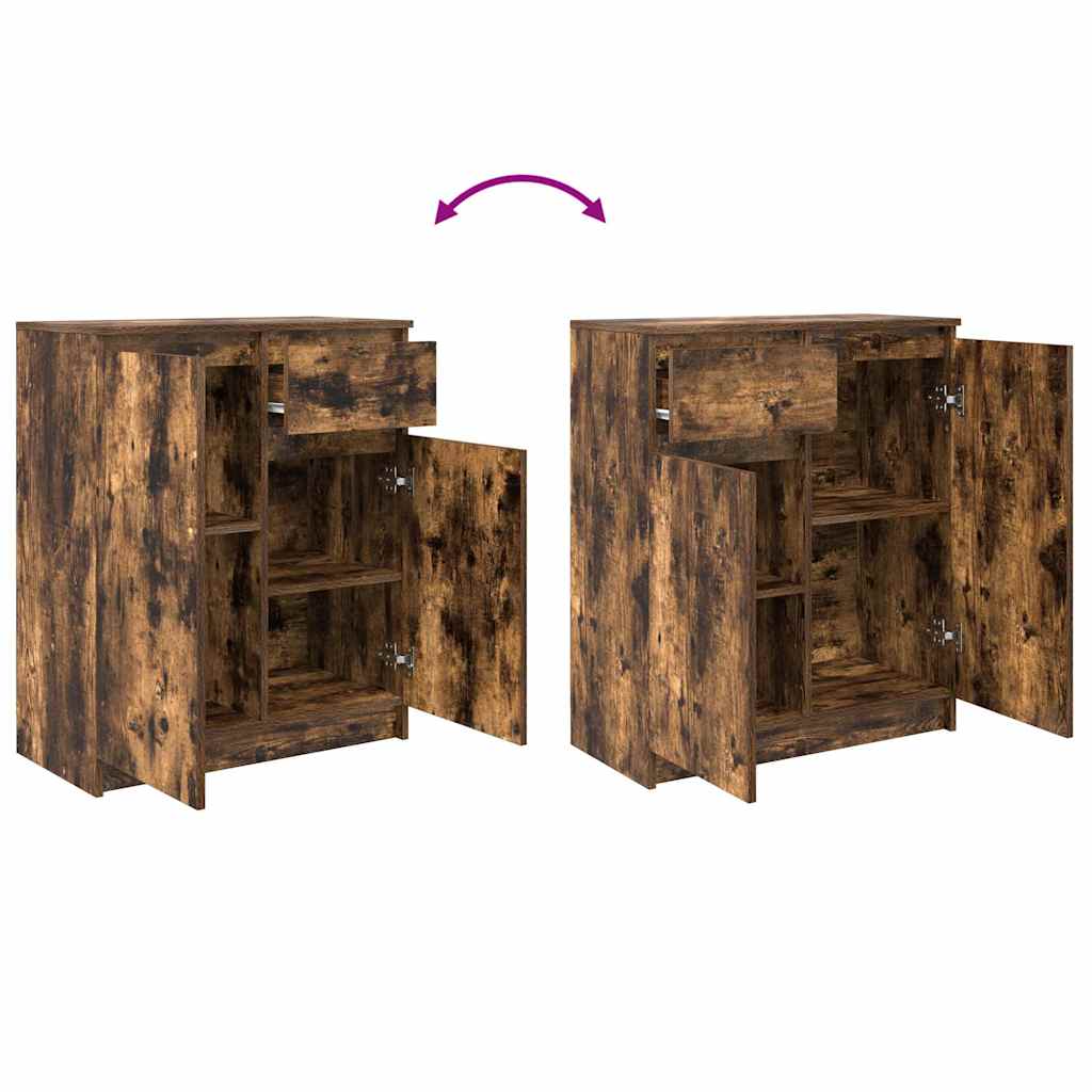 Bufetă cu sertar stejar afumat 71x35x84 cm lemn de stratificat GartenMobel Dekor