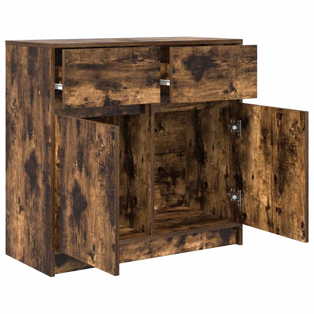 Bufetă cu sertar stejar afumat 80x34x76 cm lemn de stratificat GartenMobel Dekor