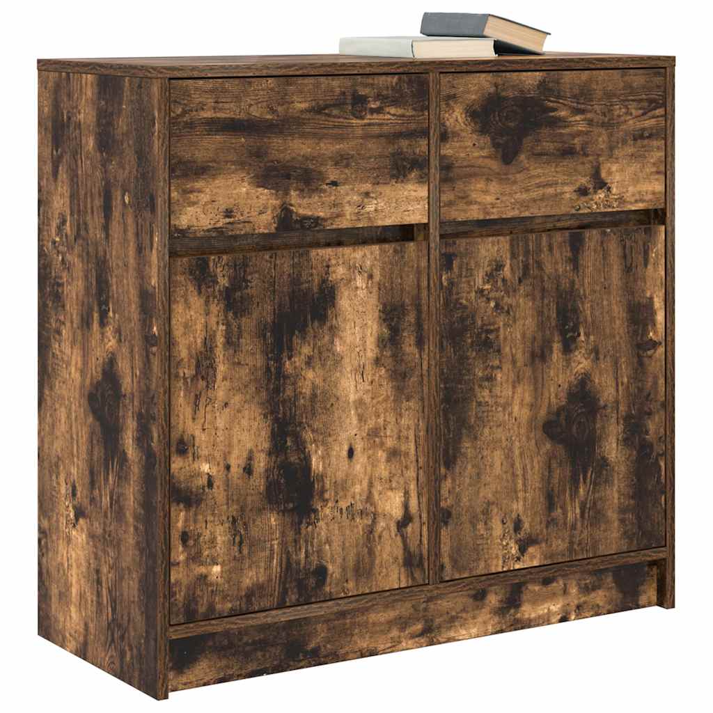 Bufetă cu sertar stejar afumat 80x34x76 cm lemn de stratificat GartenMobel Dekor