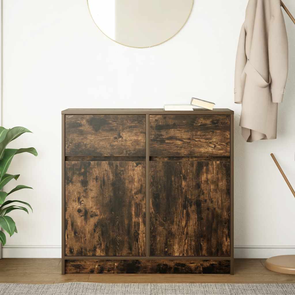 Bufetă cu sertar stejar afumat 80x34x76 cm lemn de stratificat GartenMobel Dekor