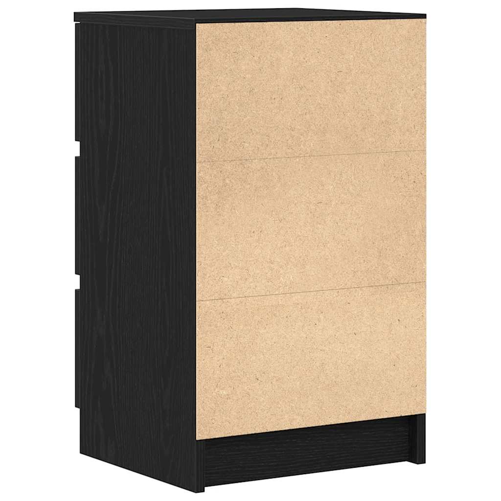 Noptiera cu 3 sertare Negru 39x35x65 cm GartenMobel Dekor