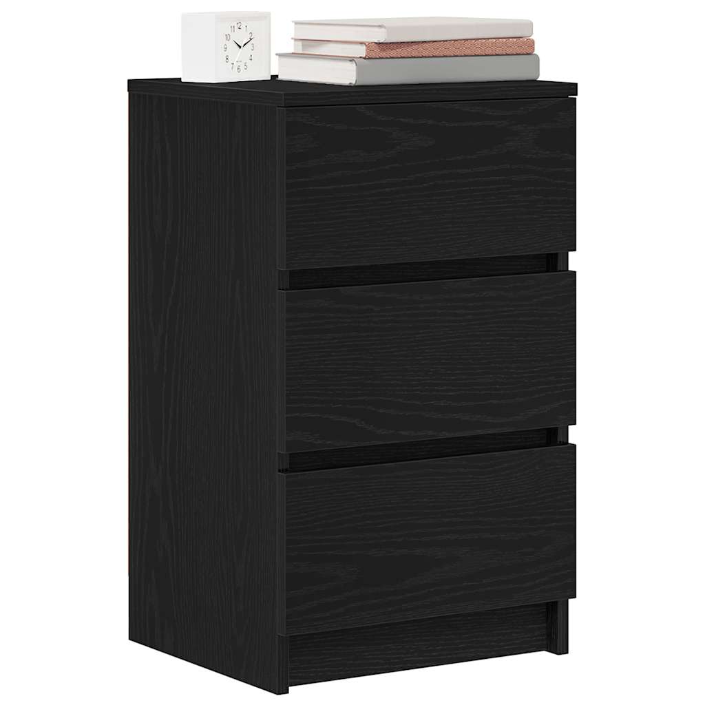 Noptiera cu 3 sertare Negru 39x35x65 cm GartenMobel Dekor