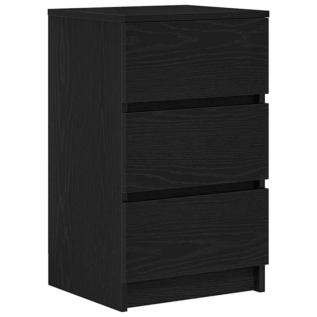 Noptiera cu 3 sertare Negru 39x35x65 cm GartenMobel Dekor